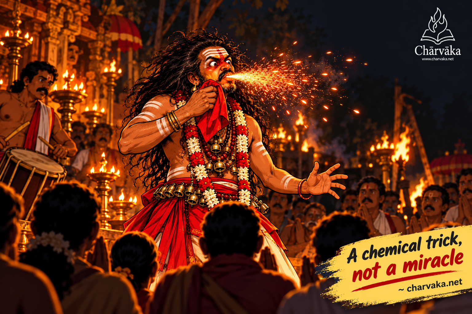 Illustration of the Oracle's Fiery Breath demonstration